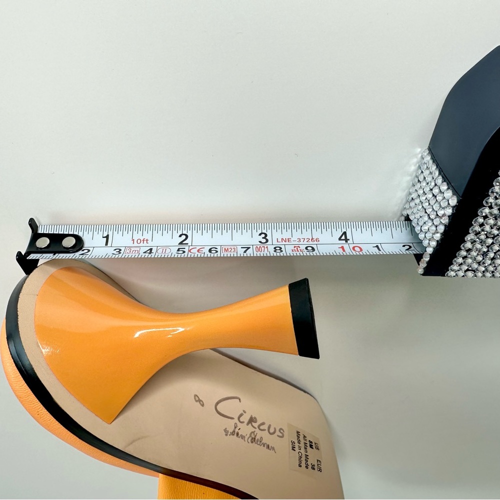 Circus Sam Edelman Orange Sim Square Toe Heel Sandal - Picture 9 of 10